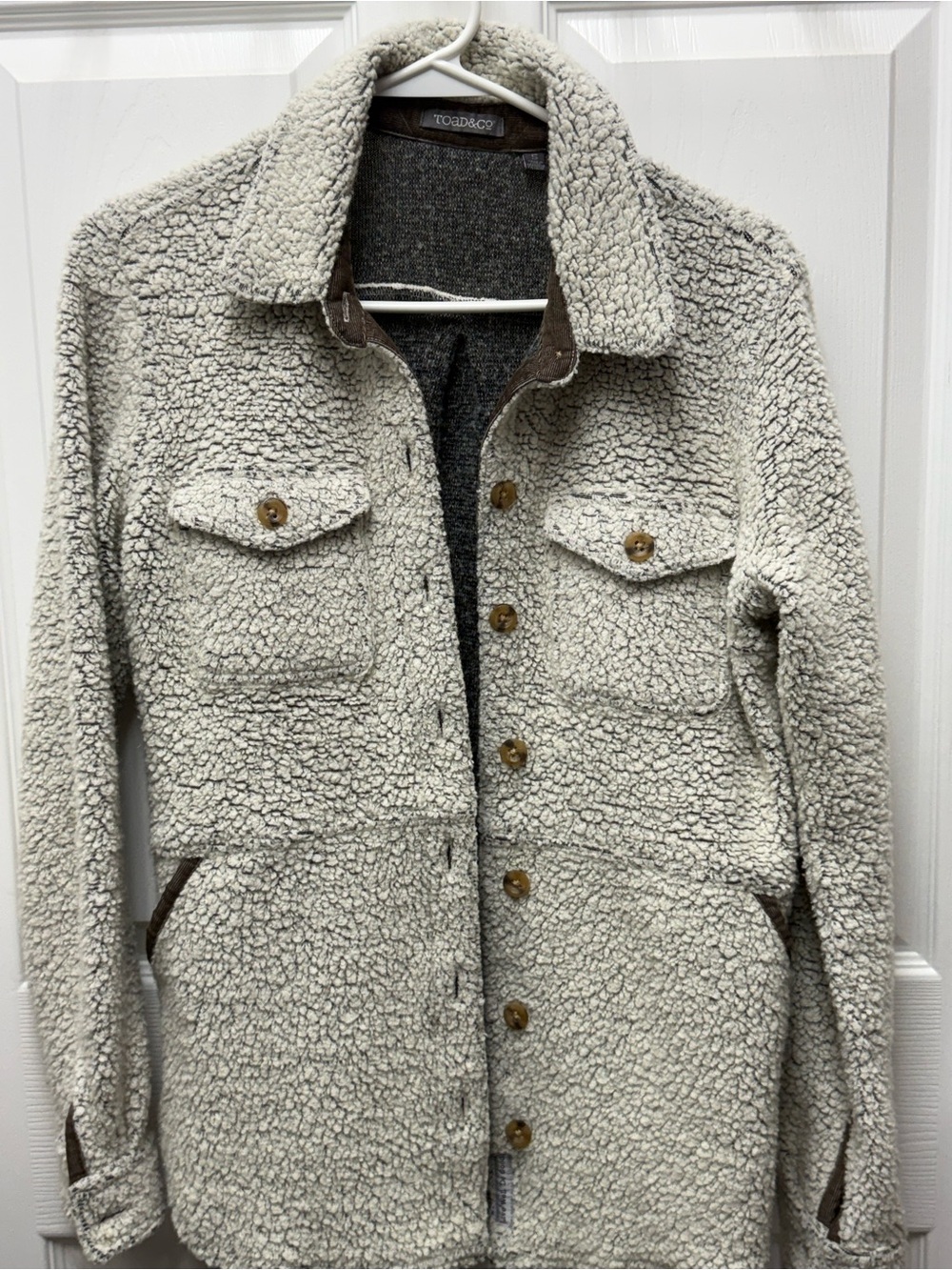 Toad&Co Women's Cream Sherpa Button-Up Jacket
